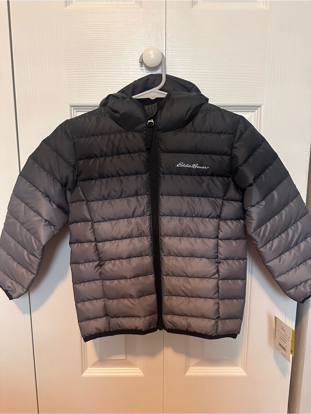 Eddie Bauer Kids Hooded Ombre Gray Quilted Puffer Jacket